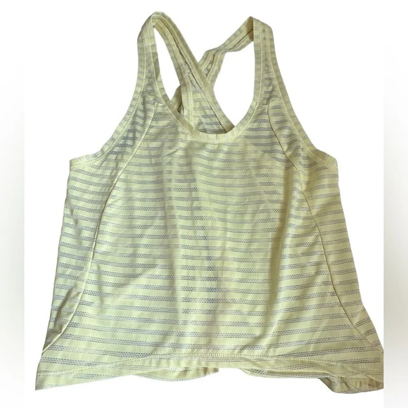 ZYIA Active Yellow Nimbus Split Back Tank Mesh Striped Racerback- Women's XL - Picture 5 of 10